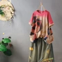 Danli nguyên bản 160 kg không áp lực 2019 retro lỏng lẻo size lớn của phụ nữ đan áo thun mùa hè - Áo phông áo thun tay lỡ