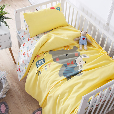 Trẻ em mẫu giáo quilt ba mảnh cotton bé giường ngủ trưa giường em bé sản phẩm giường cotton, cốt lõi có thể được tùy chỉnh Bộ đồ giường trẻ em