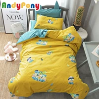 Nôi bông quilt cover 60 satin bé trẻ em mẫu giáo quilt ba mảnh bông giường ngủ trưa lõi 	chăn ga gối hoạt hình cho bé