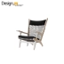 Design-M Gỗ rắn Bắc Âu Thiết kế nội thất ghế web Ghế lưới Trung Quốc Đan Lounge Ghế sofa da bò Đồ nội thất thiết kế