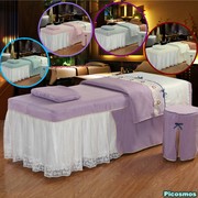 Bông đẹp trải giường bốn bộ của Châu Âu cao cấp beauty salon chuyên dụng bộ đồ giường massage trải giường đơn giản tùy chỉnh