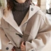 2018 mùa thu và mùa đông mới trùm đầu len áo khoác nữ sinh viên Hàn Quốc cao đẳng gió sừng dài khóa áo len