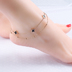 Thép titan vòng chân nữ không phai rose gold chuỗi chân Hàn Quốc phiên bản của Sen đơn giản cá tính thủy triều mật ong chuông mắt cá chân cổ chuỗi Vòng chân