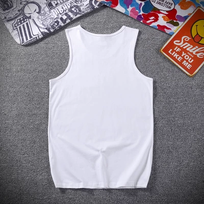 Triều thương hiệu phim hoạt hình vest nam mùa hè bông thể thao giản dị mồ hôi vest vest không tay lỏng kích thước lớn bãi biển vest áo thể dục chấm com Lót