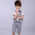Chàng trai ăn mặc trẻ em phù hợp với nhỏ phù hợp với vest ba mảnh mùa hè cậu bé hoa cô gái ăn mặc trang phục máy chủ Váy trẻ em