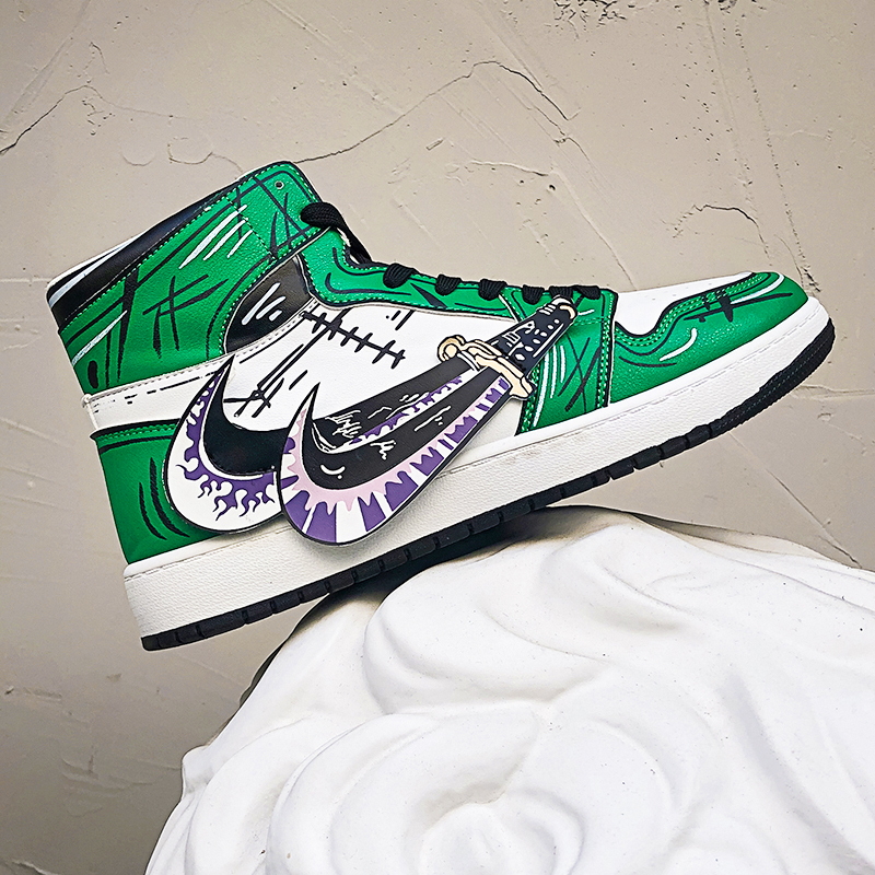 Green [Solon]Pikachu  jointly Sauron Naruto AJ Men's Shoes Eldest child Hip hop Street dance Fashion shoes junior middle school student leisure time boy skate shoes