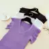 2018 mới lá sen tay áo lụa sáng V-Cổ đan vest nữ mùa hè Hàn Quốc phiên bản của không tay t-shirt bên ngoài mặc một đầu Áo len cổ chữ V
