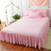 Váy ngủ một mảnh kiểu Bắc Âu cotton giặt bông công chúa phong cách cotton màu nệm cứng 1,5 m 1,8 tờ ga giường viền họa tiết