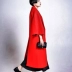 Màu đỏ trên đầu gối áo khoác nữ kích thước lớn phù hợp với cổ áo cổ áo chín điểm trong phần dài dày mùa thu và áo khoác len mùa đông nữ - Trung bình và dài Coat