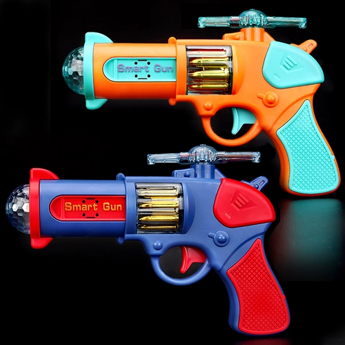 Электрический игрушечный пистолет, легкий вращающийся фонарь с музыкой, космическая игрушка для мальчиков, 2-6 лет