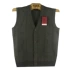 New trung niên của nam giới mùa thu và mùa đông dày vest đan len cũ cardigan vest cha len vest Dệt kim Vest