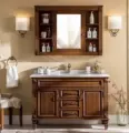 tủ đựng mỹ phẩm có gương Tủ phòng tắm gỗ sồi Mỹ kết hợp phòng tắm rửa mặt phòng tắm thông minh tủ vệ sinh nhà vệ sinh nhà vệ sinh, tủ tắm tủ đơn giản tủ gương trang điểm gương đựng đồ trang sức