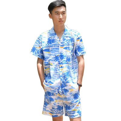 Hawaii áo sơ mi ngắn tay của nam giới beachwear nam bộ dừa áo của phụ nữ in vài mặt trời quần áo bảo vệ đảo Hải Nam quần áo áo sơ mi hồng nam Áo