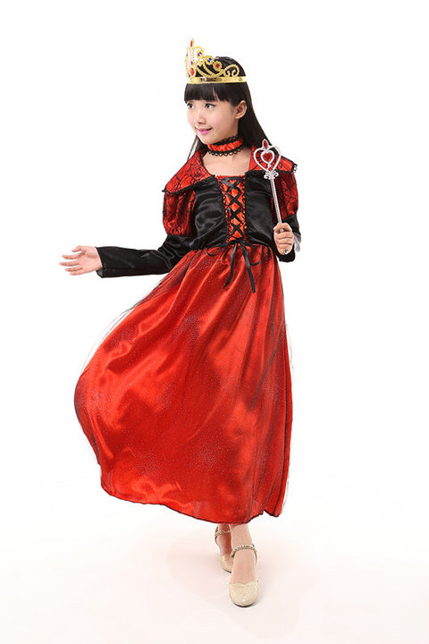 Orange Redchildren stage pantomime Snow White And Seven Dwarfs clothing Magic mirror prince queen adult Performance clothes