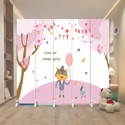Детский экран перегородка мультфильм Складывая гостиная спальня Детский сад, чтобы покрыть домашний мобильный минималистский современный маленький экран