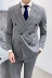 Bộ đồ đôi ngực phù hợp với nam mùa xuân và mùa thu Hàn Quốc phiên bản kinh doanh bình thường Slim xu hướng sọc phù hợp với váy ba lỗ thủy triều - Suit phù hợp quần kaki Suit phù hợp