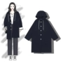 Tstz 2018 thu đông 2018 phiên bản mới của Hàn Quốc với kiểu dáng dài giản dị kiểu dáng đơn giản, áo trùm đầu áo len dài tay áo khoác nữ áo dạ đẹp