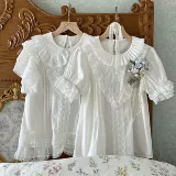 Оригинальный коралловый лонгслив, рубашка, стиль Лолита