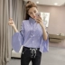 Spring XL nữ phiên bản Hàn Quốc của áo sơ mi dài tay xù lông béo mm thời trang sơ mi lỏng lẻo