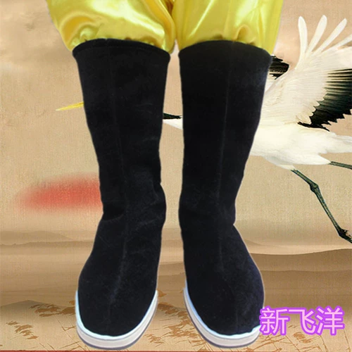 Черные ботинки, сапоги, классическое ханьфу, китайский стиль, большой размер