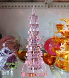 Розовая хрустальная пагода седьмой башня башня башня Фэн Шуи Помощь в Жики Венчанг Помощь Академическое Золото