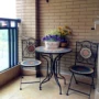 Ban công bảng và ghế kết hợp ngoài trời đồ nội thất patio Châu Âu wrought sắt bàn cà phê vườn cà phê gấp bàn tròn và ghế bộ nội thất ngoài trời