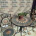Ban công bảng và ghế kết hợp ngoài trời đồ nội thất patio Châu Âu wrought sắt bàn cà phê vườn cà phê gấp bàn tròn và ghế bộ