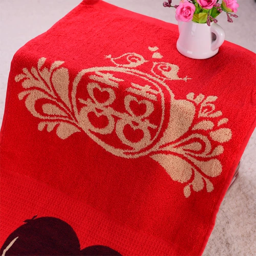 Чистое хлопок Большой красный шарф шарф новичок свадебное полотенце обратно в свадебную пару красот для лица полотенце бутик для лица PA Box Бесплатная доставка