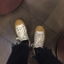 2019 mới in đường phố đánh giày vải Hàn Quốc ulzzang Harajuku giày cổ điển retro - Plimsolls