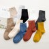 Giữa vớ ống mùa hè phần mỏng ladies socks Hàn Quốc thể thao màu rắn khử mùi cotton thoáng khí phụ nữ vớ Bít tất nữ