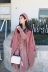 CW lỗi tùy chỉnh Hàn Quốc đôi ngực áo len nữ dài hồng tính khí ve áo áo len áo hoodie nữ cute Trung bình và dài Coat