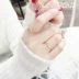 Nhẫn kim cương Row Nhật Bản và Hàn Quốc Nhẫn đuôi 18k sinh viên thủy triều ngón trỏ nhẫn nữ bầu không khí ngón tay nhỏ xu hướng thời trang trang sức nhẫn hột xoàn Nhẫn