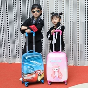 Phim hoạt hình trẻ em xe đẩy trường hợp nam và nữ học sinh trẻ em 18 inch mật khẩu vali hành lý vali phổ quát bánh xe lên xe