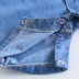 Quần áo trẻ em mùa hè cotton mỏng Phần bé quần denim bó sát sơ sinh Quần áo bé trai tay ngắn 1-2 tuổi 3 - Áo liền quần áo giữ nhiệt trẻ em Áo liền quần