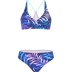 Sisia2019 mới mặc bikini tam giác châu Âu và Mỹ màu xanh rừng rậm gợi cảm tụ tập bãi biển màu xanh nước nóng tắm phù hợp với nữ - Bikinis áo tắm kín đáo Bikinis