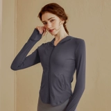 Спортивная куртка с капюшоном с молнией, приталенная одежда для йоги, лонгслив для тренировок для спортзала, для бега