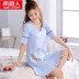 Nam cực vài đồ ngủ mùa hè cotton nightdress ngắn tay phù hợp với nam nữ XL quần áo nhà hai mảnh đồ bộ cát hàn Cặp đôi