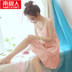 Nam cực đồ ngủ phụ nữ mùa hè nightdress dây đeo màu xám dễ thương Hàn Quốc bông vest váy nhà dịch vụ mùa hè Đêm đầm