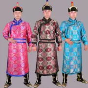 Áo choàng Mông Cổ thời trang nam trang phục nam Quần áo Mông Cổ nam Cuộc sống Mông Cổ mặc trang phục biểu diễn dài phần Mông Cổ hàng ngày - Trang phục dân tộc