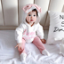 Babyiesies dễ thương siêu dễ thương nữ bé mũ trùm đầu bằng vải bông tam giác ra khỏi trang phục của mùa xuân và mùa thu - Áo liền quần đồ bơi bé trai Áo liền quần