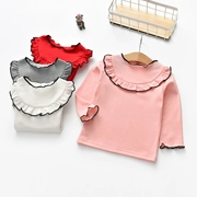 Những mẫu áo thun xuân hè 2018 của bé gái mặc áo bé gái màu sắc sặc sỡ mặc áo sơ mi đế xuồng cho bé phiên bản Hàn Quốc