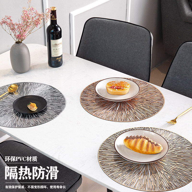 Nordic light luxury teacup MATS, heat insulation MATS, simple and modern vegetable MATS, Western placemats, plate MATS, table MATS, no need to wash details Picture