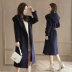 2018 mới áo gió phần dài nữ mỏng mỏng mùa thu áo len Hàn Quốc phiên bản của áo Nizi áo thời trang