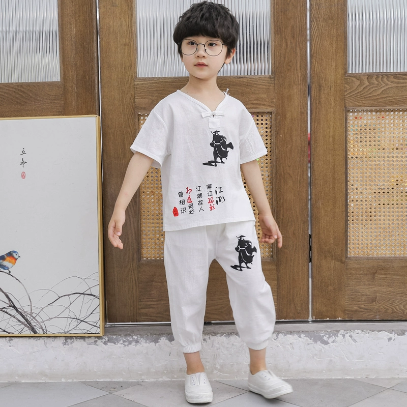 Hanfu Bé Trai Mùa Hè Phong Cách Trung Hoa Bộ Đồ Đường Bộ Đồ Trẻ Em Lớn Hơn Hanfu Bé Trai Trang Phục Cổ Xưa Bộ Hai Món Quần Áo Trẻ Em Phong Cách Trung Hoa
