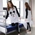 Dài tay đồ ngủ nữ Hàn Quốc phiên bản của phim hoạt hình dễ thương mùa xuân và mùa thu đồ ngủ quần phần mỏng có thể được đeo bên ngoài của phụ nữ giản dị dịch vụ nhà mùa hè