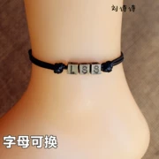 2018 sợi dây màu đỏ chữ một cặp sexy vòng chân nữ Hàn Quốc phiên bản của sinh viên đơn giản Sen loạt mm mùa hè màu đen mô hình thời trang