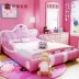 Artifact Giường giường trẻ em gái Giường ngủ nhỏ giường công chúa giường đơn 1,5m giường với một hàng rào phim hoạt hình màu hồng - Giường Giường