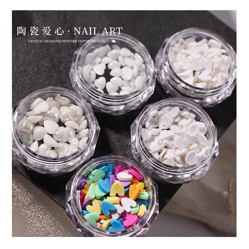 Красный белый аксессуар в форме сердца в виде сердечка для маникюра из жемчуга, популярно в интернете