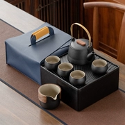 Tùy chỉnh 
            gốm đen chùm nồi du lịch kung fu bộ trà nhà ấm trà khay trà túi xách tay một nồi bốn cốc tùy chỉnh LOGO