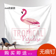 Châu âu và Mỹ tấm thảm treo hangcloth nền vải khăn trải bàn flamingo Hàn Quốc INS phòng ngủ trang trí phòng vải tấm thảm